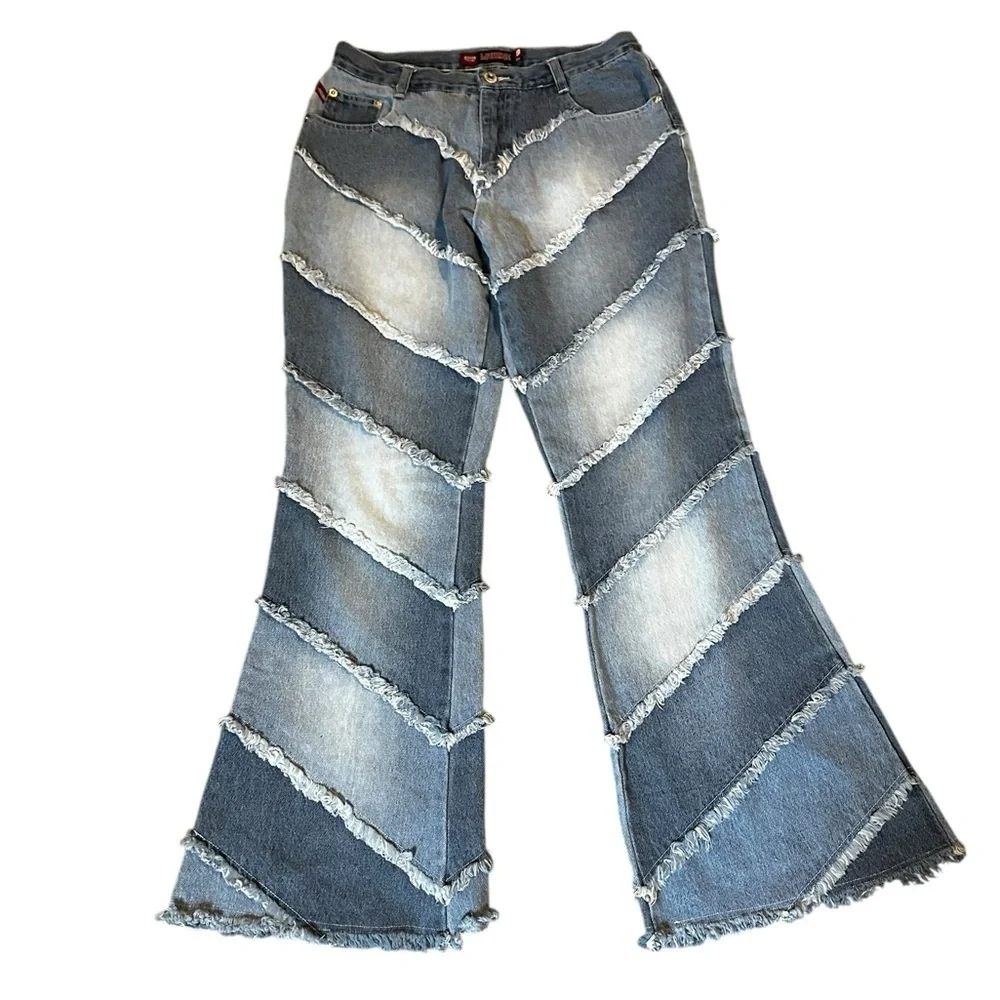 Vintage y2k 90s Blue Flared Women Jeans - Picture 3 of 8